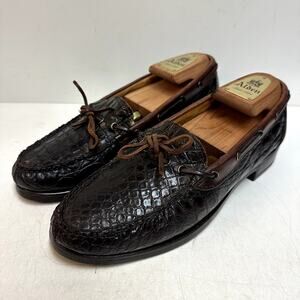 FULL RESOLE Rancourt & Co. x Cole Haan Genuine Crocodile Tassel Loafer Moc 8.5 D